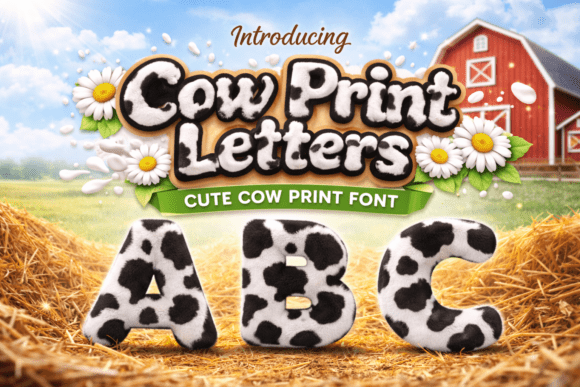 Cow Print Letters: A Playful Display Font for Bold Branding
