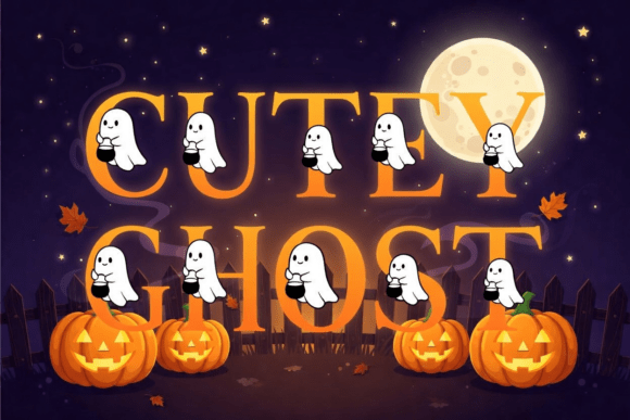 Cutey Ghost Typeface for Spooky Web Design