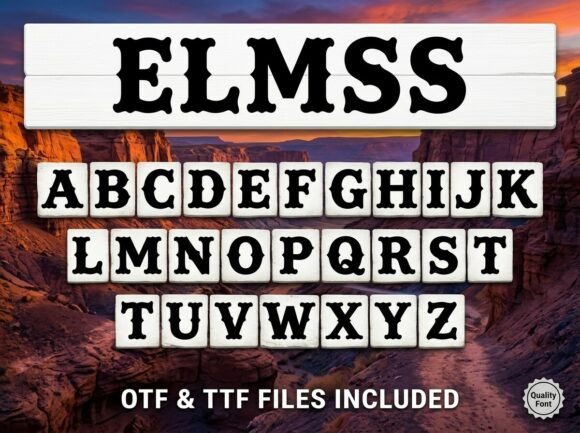 Elmss: A Rugged Slab Serif Typeface for Bold Branding