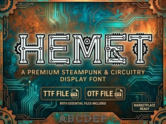 Hemet: A Bold Decorative Font for Makers